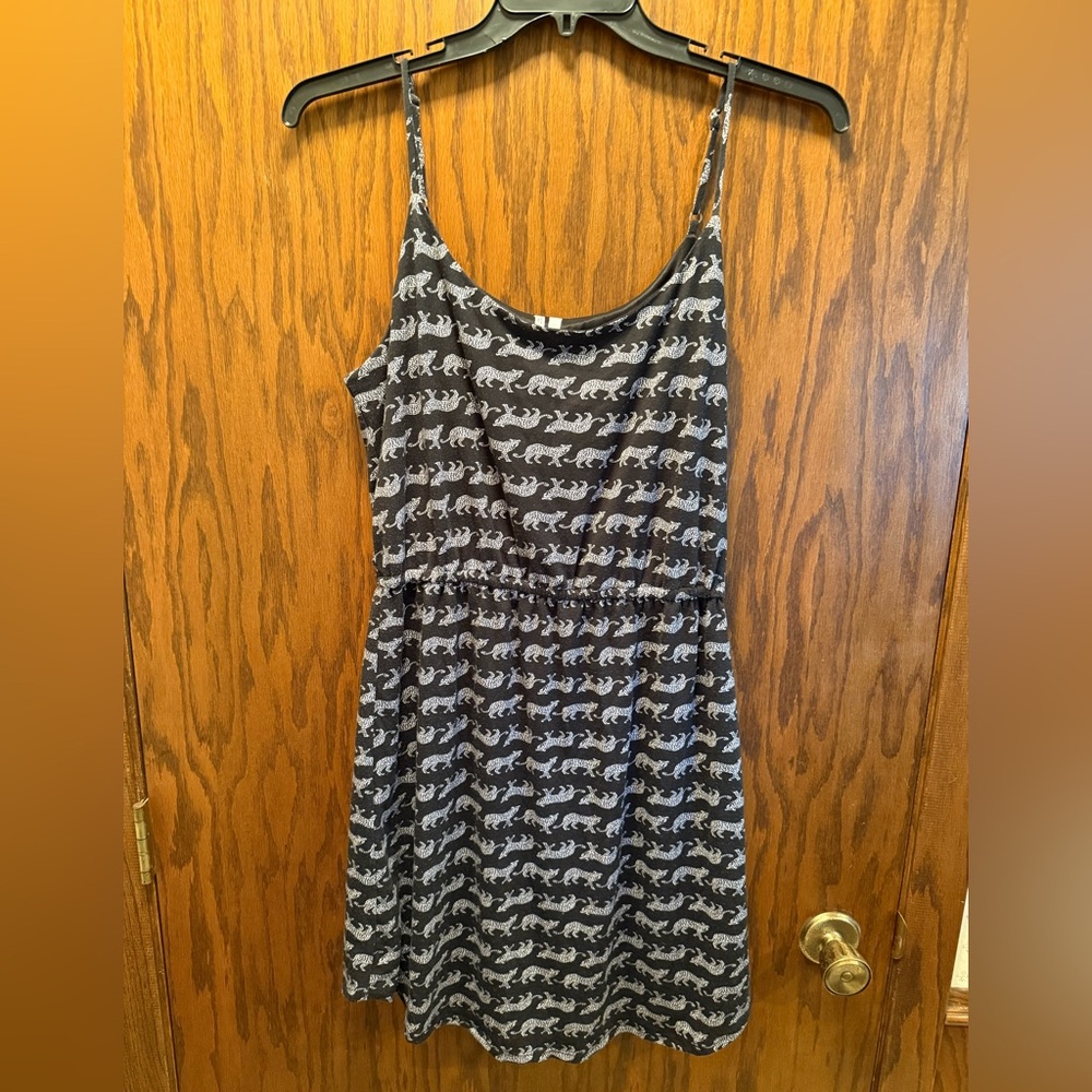 Stylish Black and White Animal Print Dress